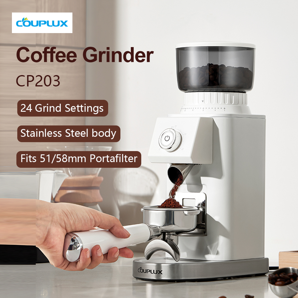 Coffee Extraction Equipment - เครื่องบดกาแฟ Couplux, เครื่องบดเมล็ดกาแฟสําหรับใช้ในบ้านพร้อมการบดที่แม่นยํา, ขาตั้งช่องทางที่ถอดออกได้ (220V)