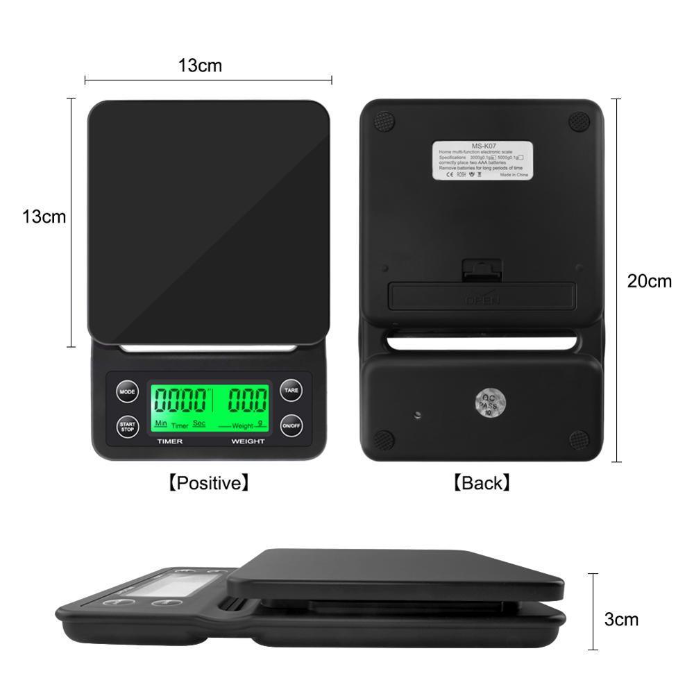 เครื่องชั่งกาแฟแบบหยด 3 กก./0. - Scale Drip Timer บทวิจารณ์และราคา